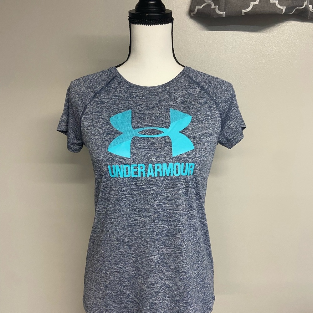 Under Armour Girls Blue Heather Top